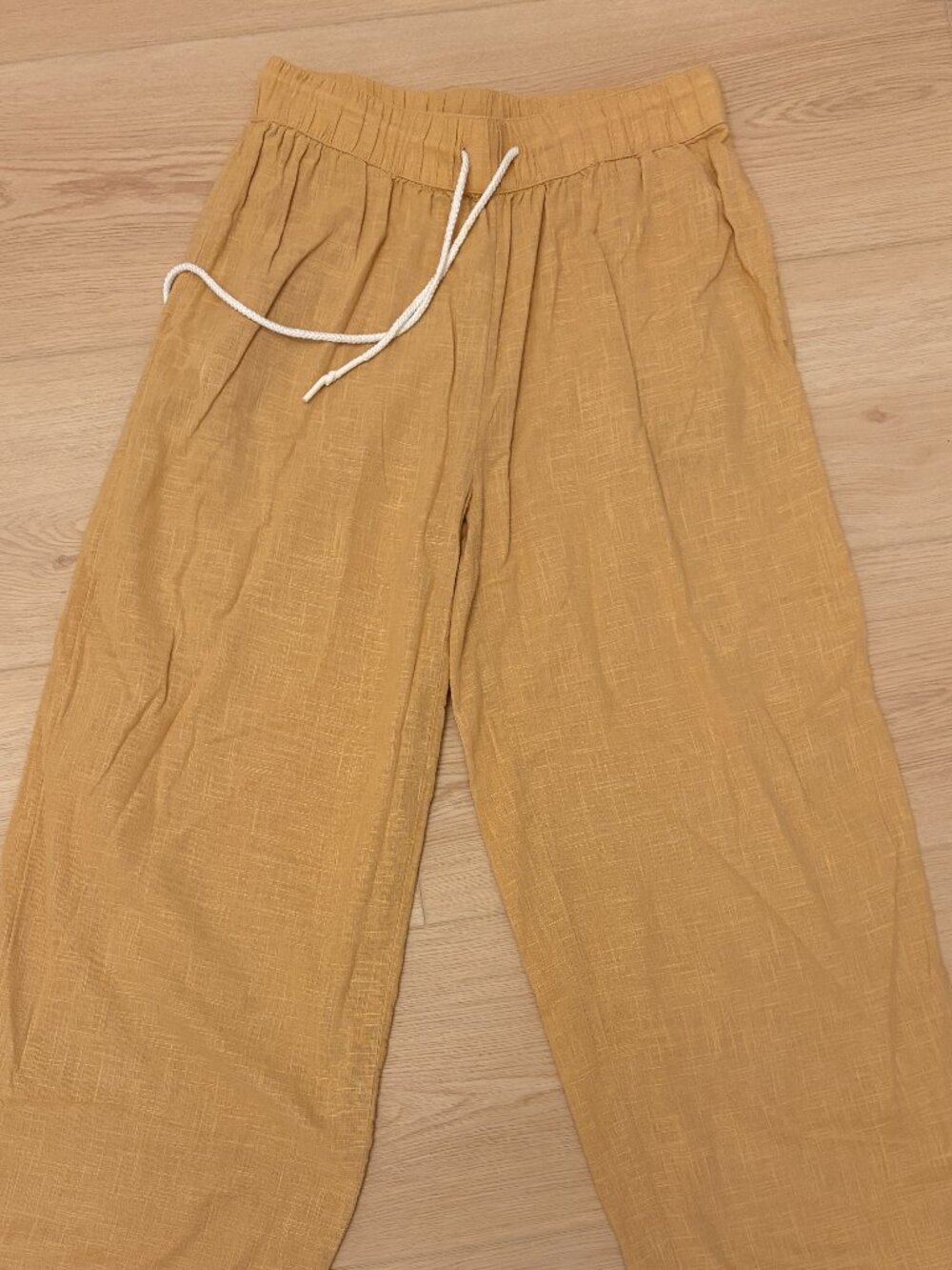 Melrose and Market Mustard Linen Blend Jogger Pants M